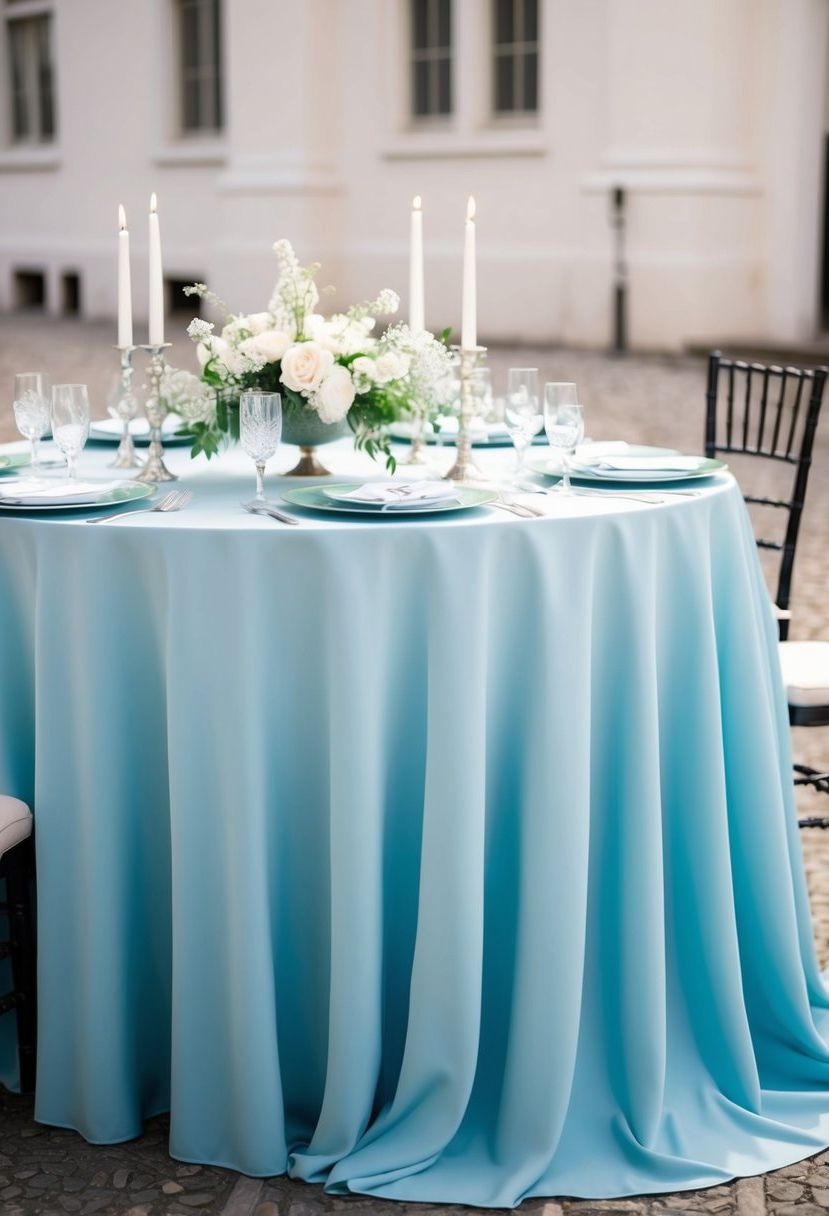 1) Azure Tablecloth Elegance