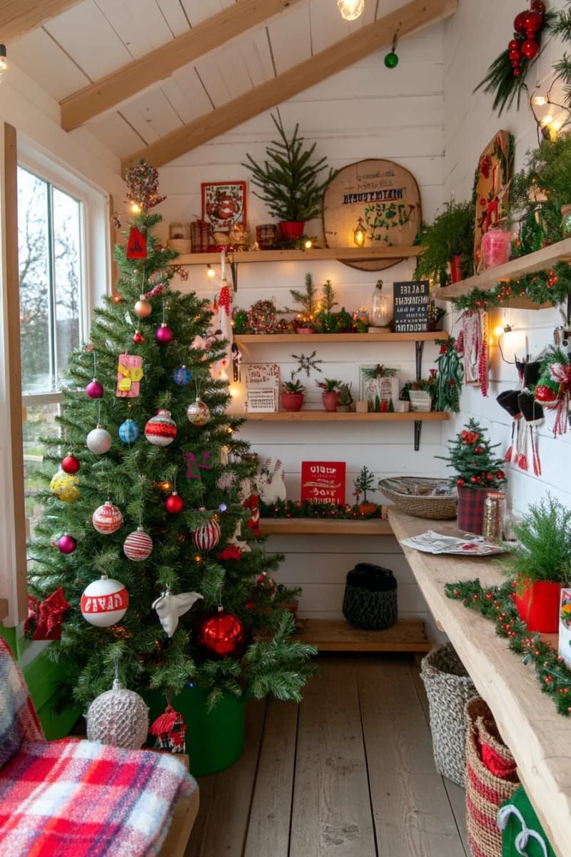 15. Eclectic tree with handcrafted whimsical ornaments - photo 3