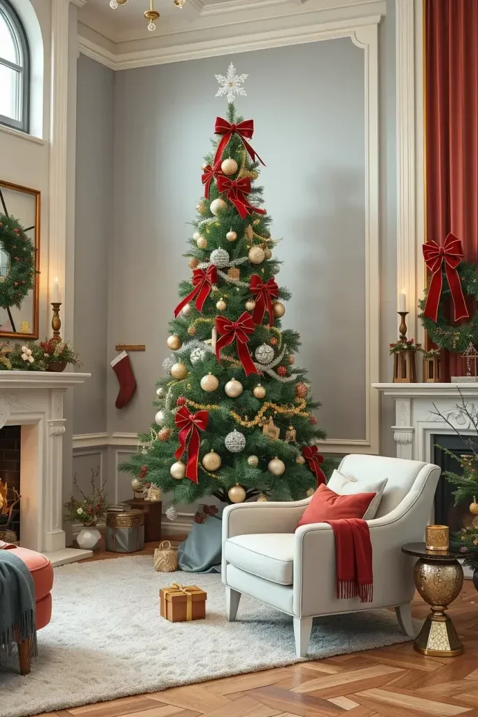 How to Arrange Red and Silver Garlands