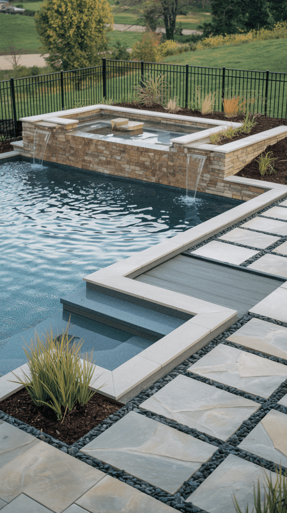Semi-Above Ground Pool Decks Combine Both Styles - photo 2