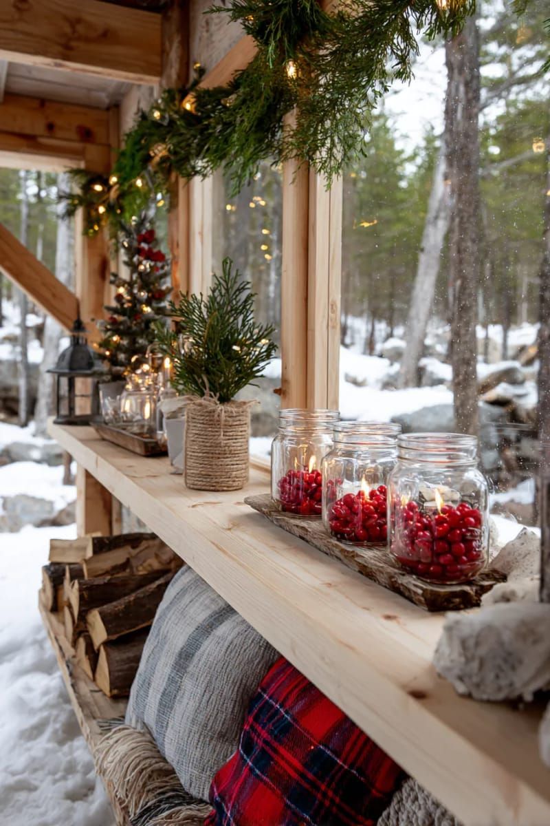 5. Twine-Wrapped Mason Jar Candle Holders with Cranberries - photo 4