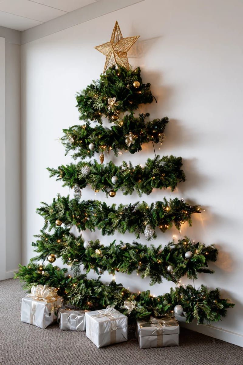 9. How to Build a Wall-Mounted Christmas Tree