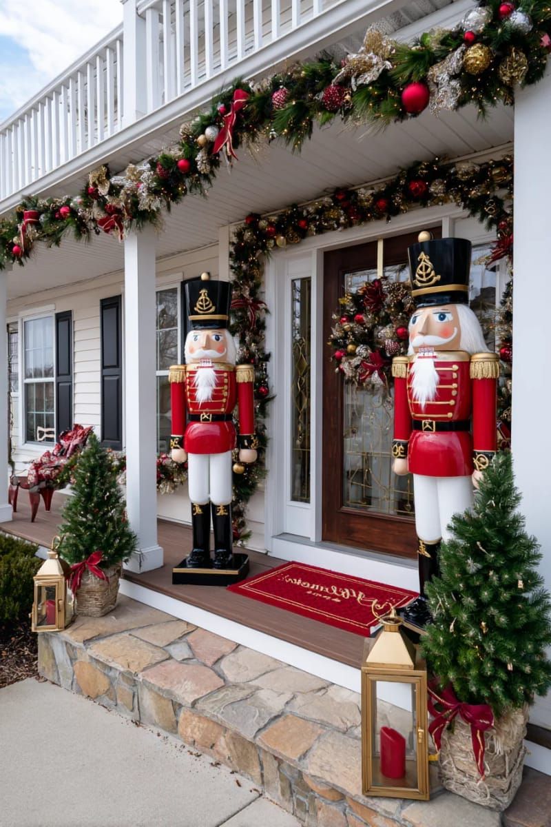 6. Red And Gold Nutcracker Soldiers By The Door - photo 2