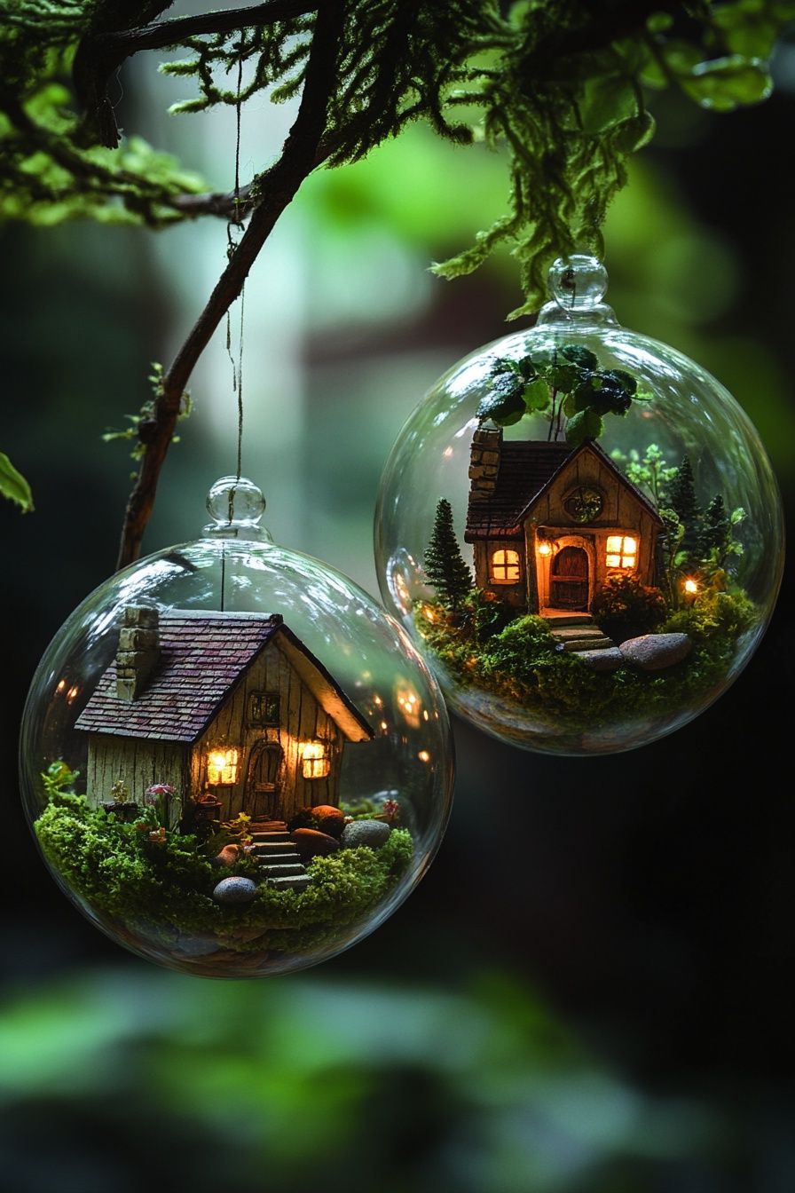 8. Hanging Fairy Garden Globes