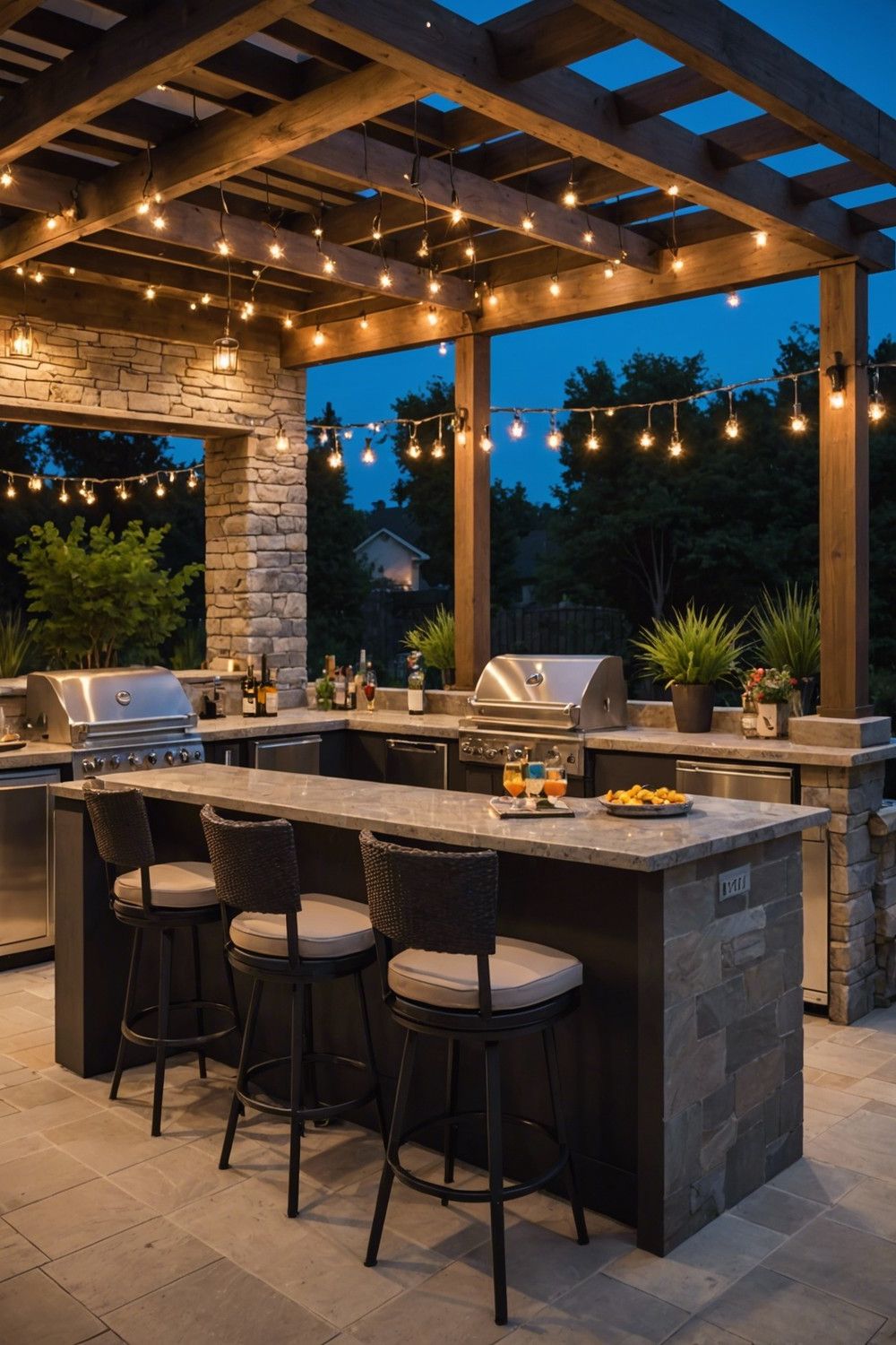 Outdoor Kitchens With Built-In Bars