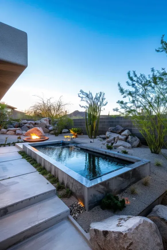 Desert-Style Above Ground Pool Setup