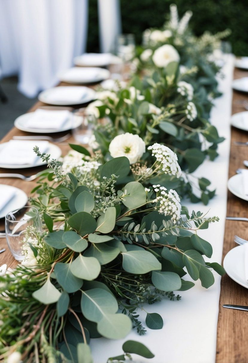 2) Eucalyptus Bunches Paired With Wildflowers