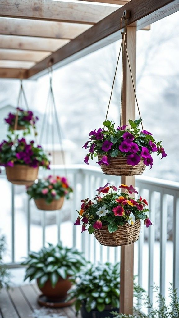 Flower-Filled Hanging Baskets