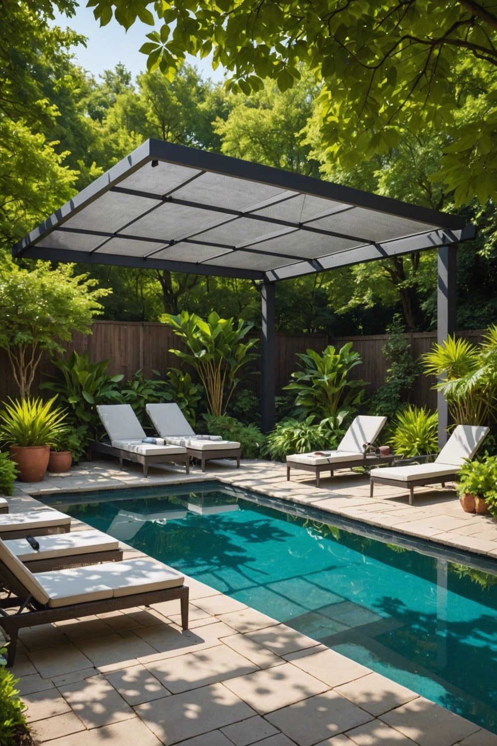 Netted Shade Structures for Pools