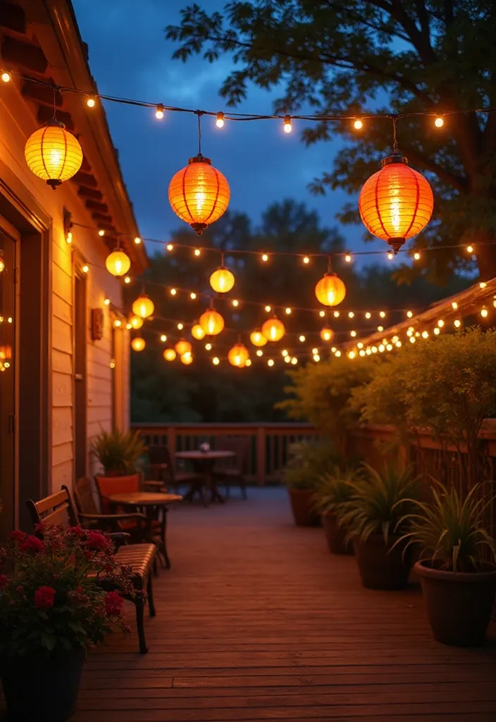 Lantern-Style String Lights for Cozy Nights