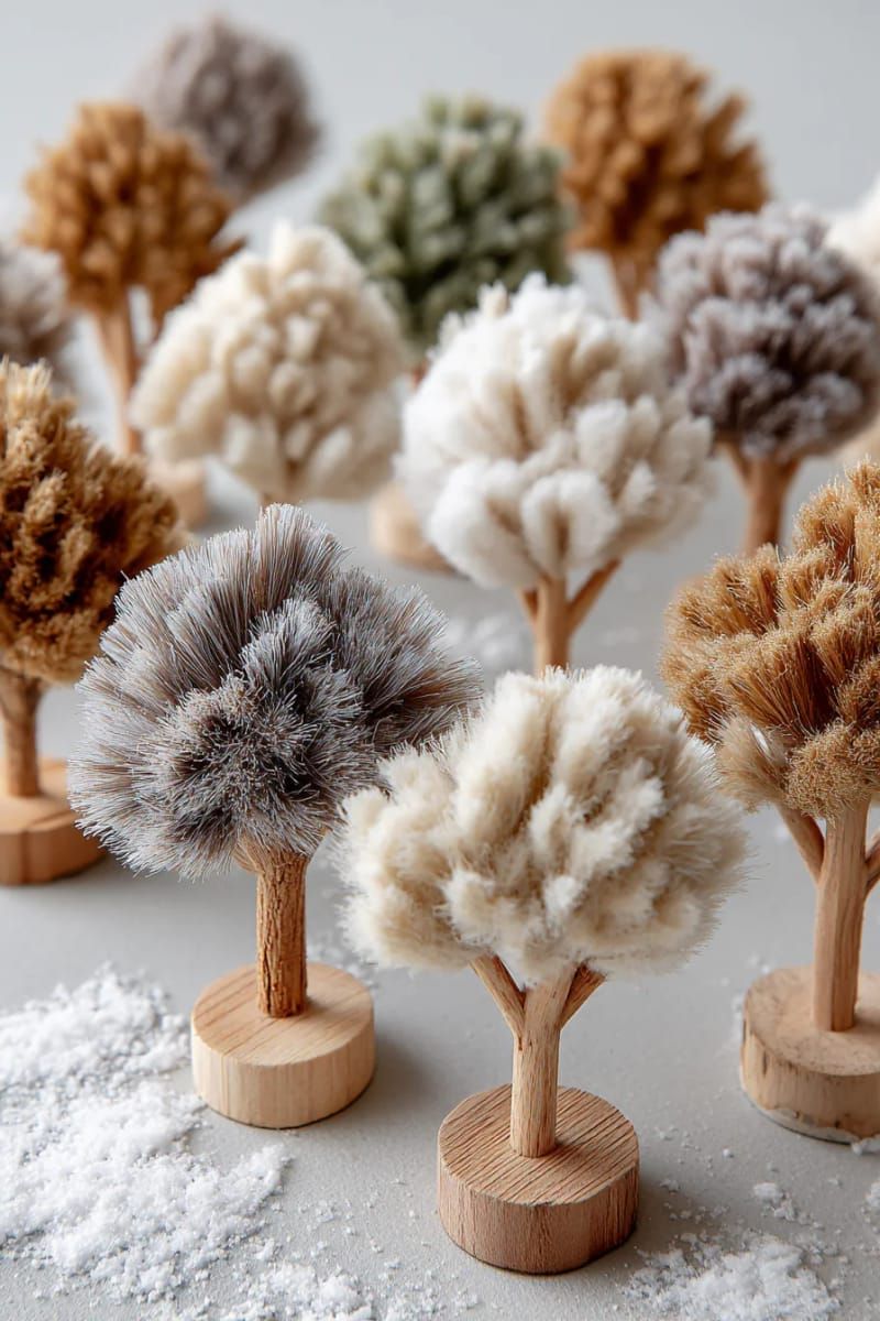 8. Oatmeal and Taupe Bottle Brush Trees - photo 2