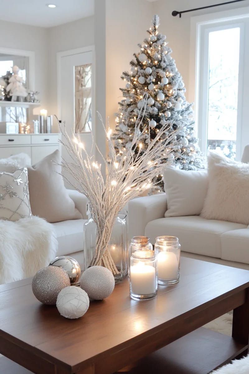 13. Lighted Branches in a Clear Vase