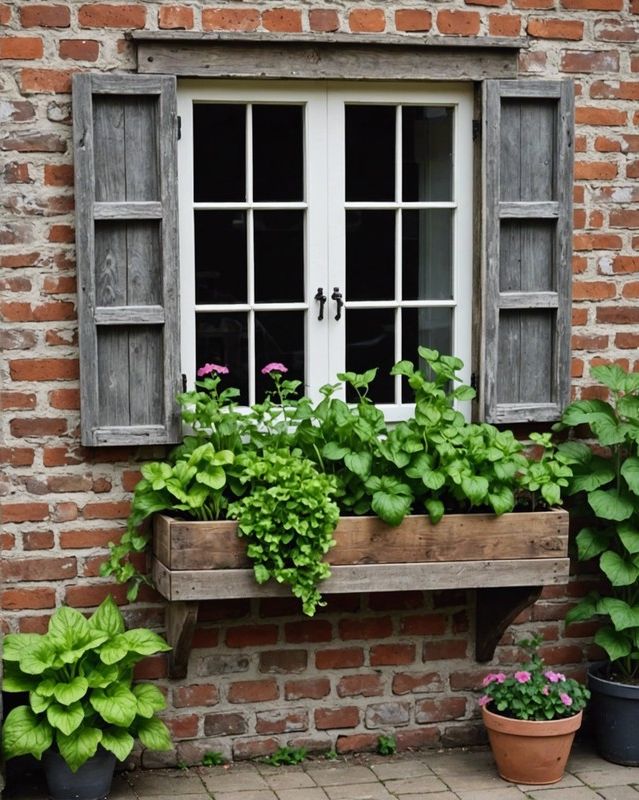 Rustic Window Box Vegetable Garden