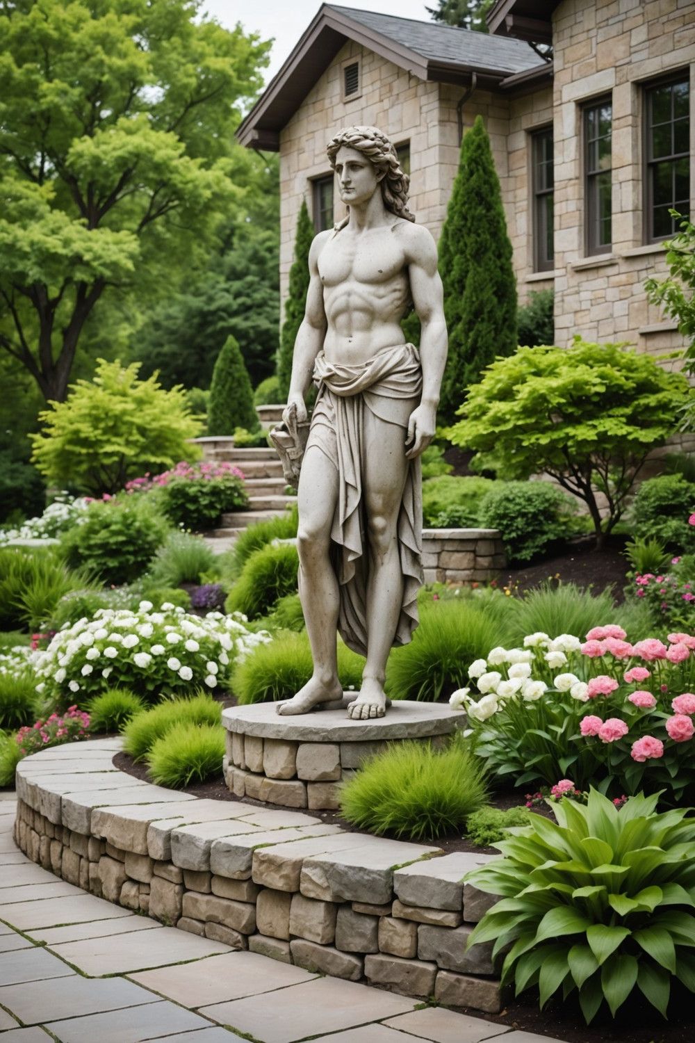 Free-Standing Wall with Statue Display