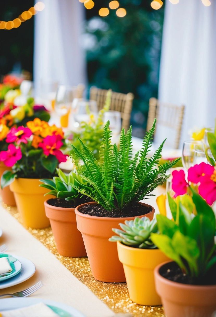 5) Small Potted Plants as Decor