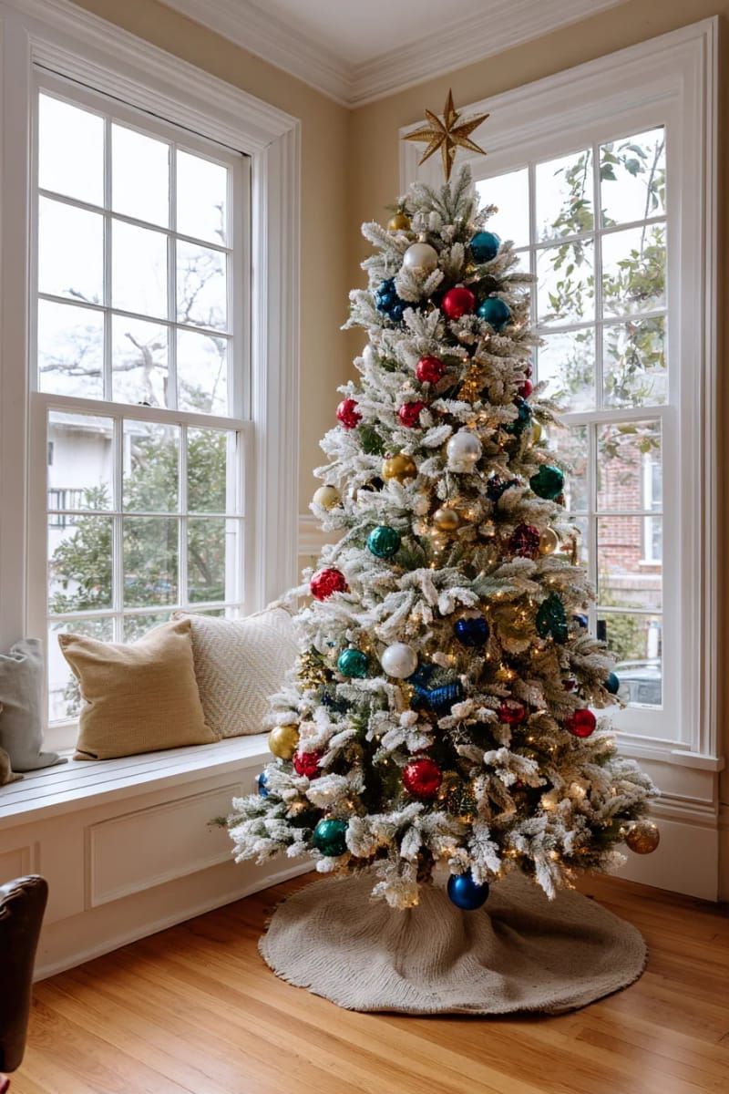 26. Frosted tree with vintage ornaments and twinkle lights - photo 2