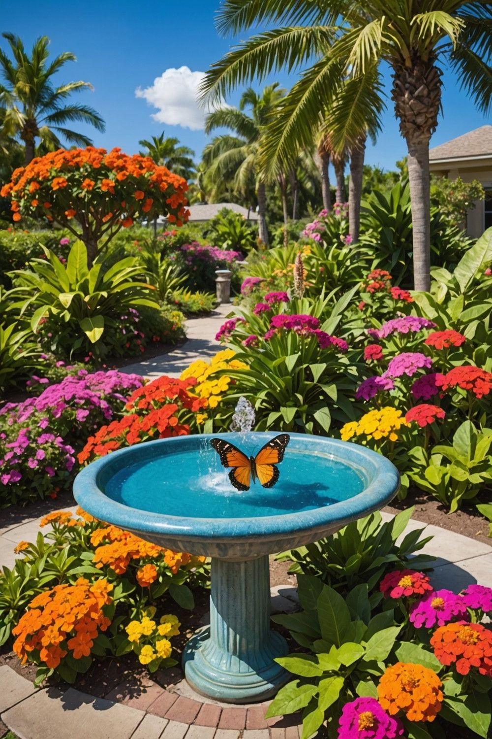 A Butterfly Garden with Nectar-Rich Blooms