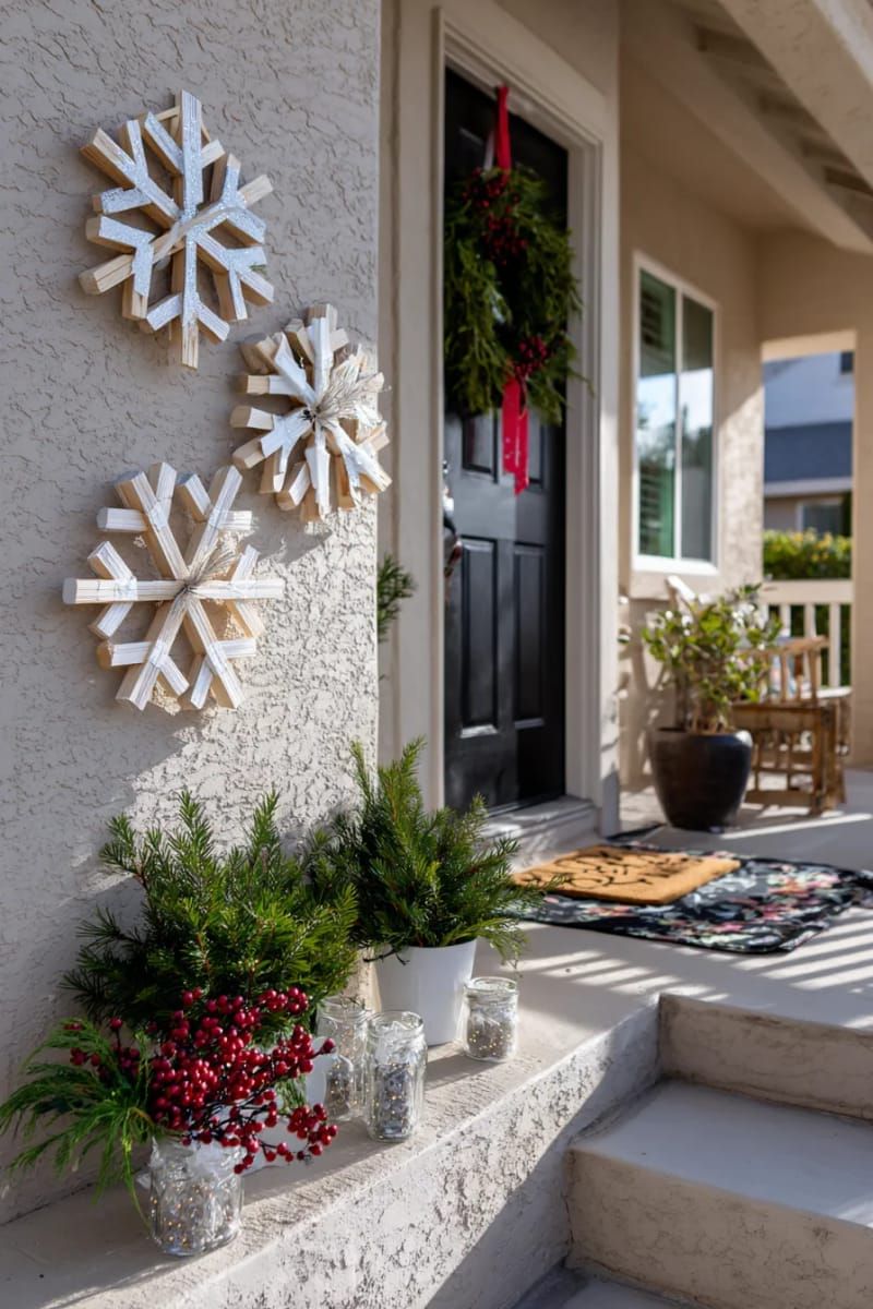12. Popsicle Stick Snowflake Wall Art - photo 2