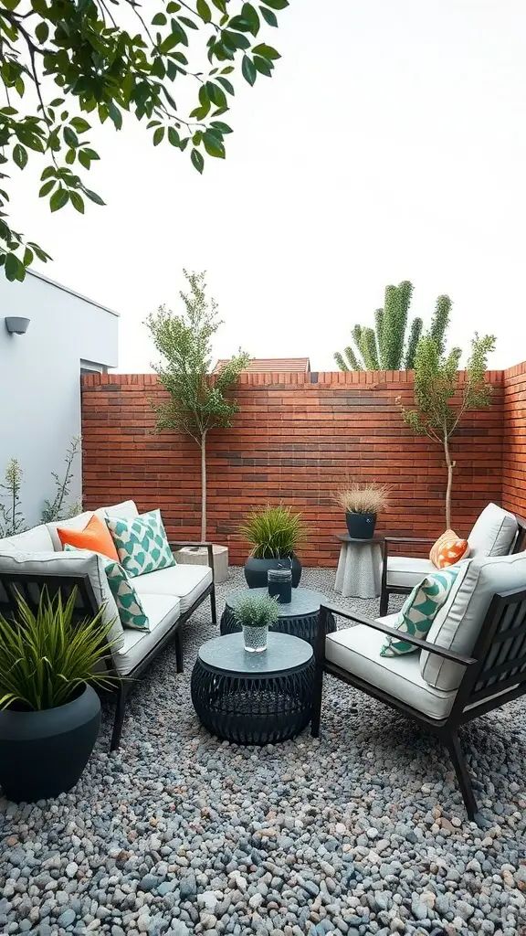 6) Modern Gravel Seating Nooks
