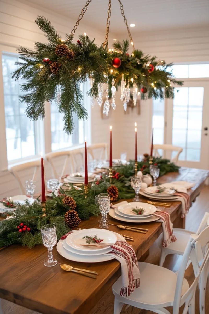22. Pine Branch Chandelier With Velvet Ribbon - photo 4
