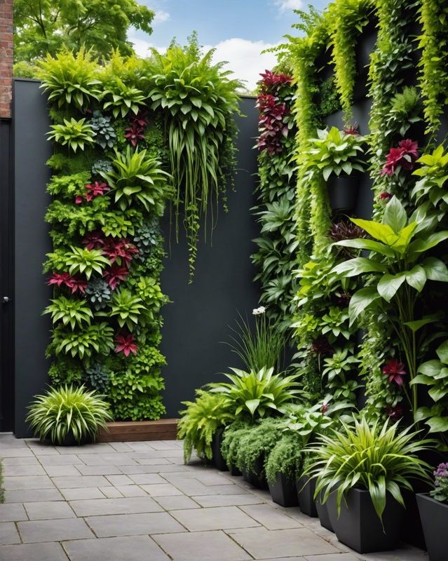 Vertical Garden Wall Along the Driveway