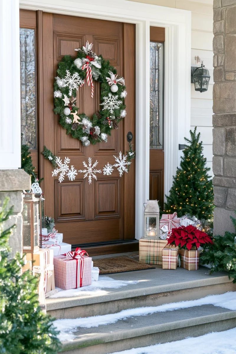 28. Paper Chain Garland with Holiday Shapes