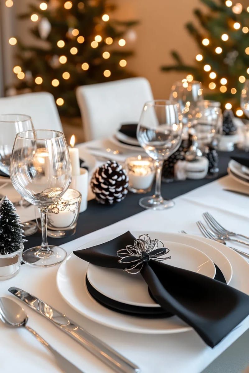 24. Black-and-white place settings for a monochrome table - photo 2