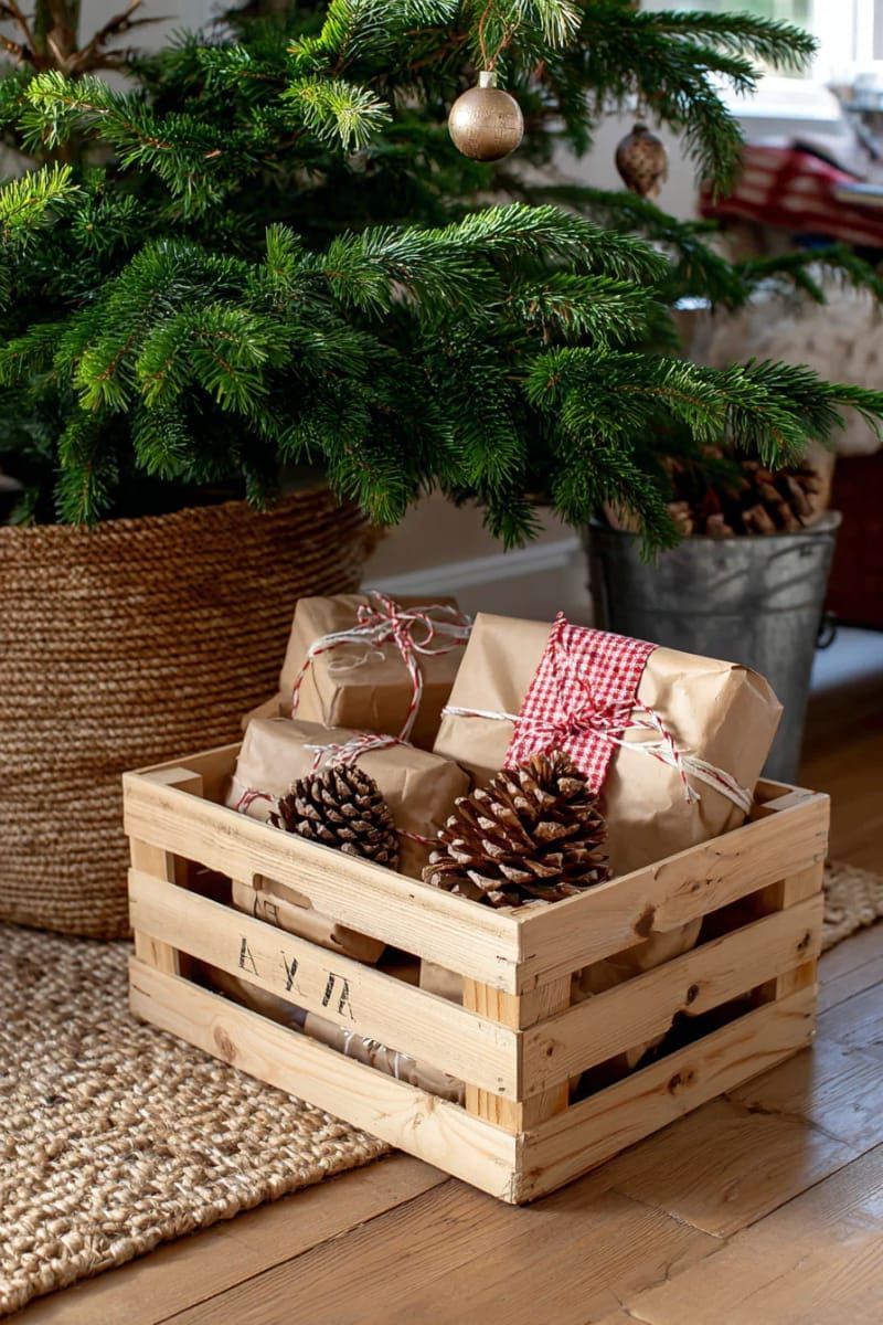 24. Wooden Gift Box Under The Tree - photo 3