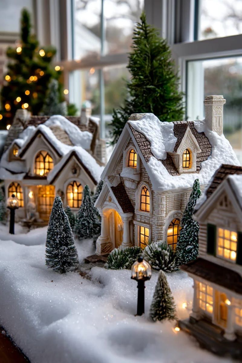 6. Lit Vintage Village Cottages for Holiday Charm - photo 4