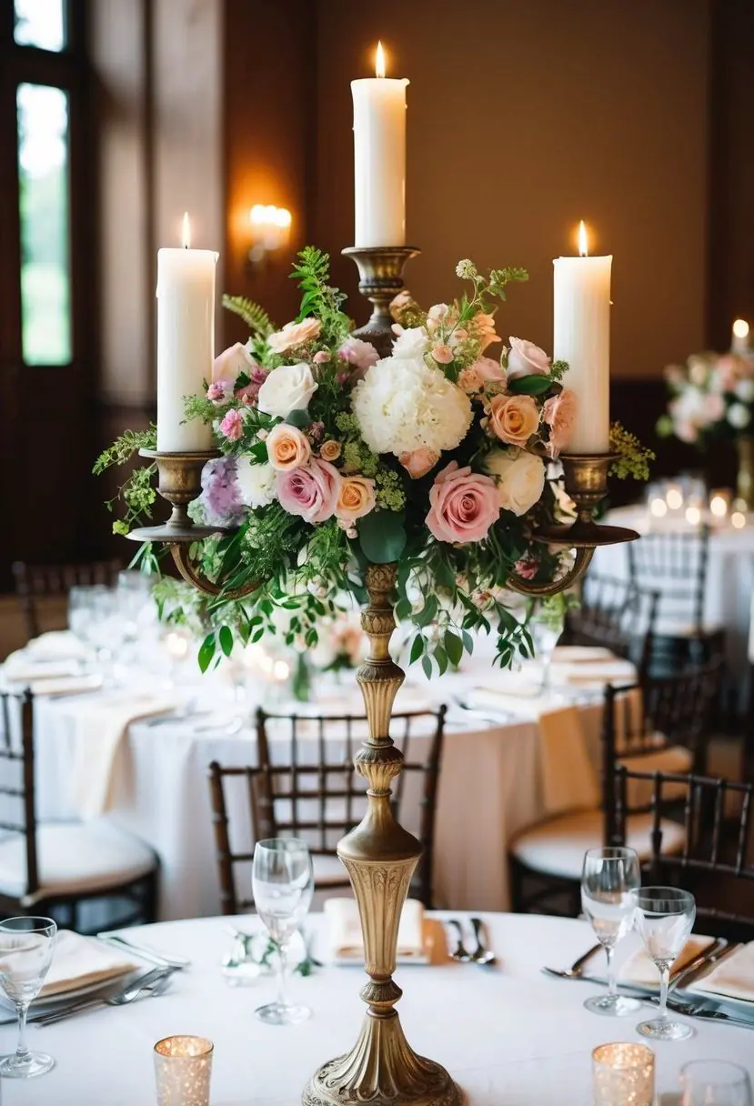 8) Vintage Candelabra Floral Accents