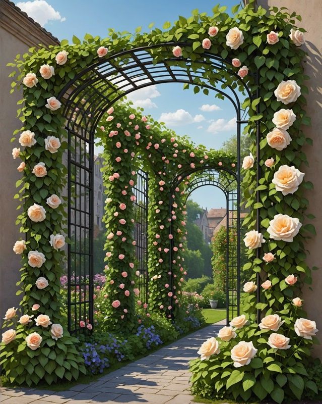 4) Vertical Greenery With Garden Trellises