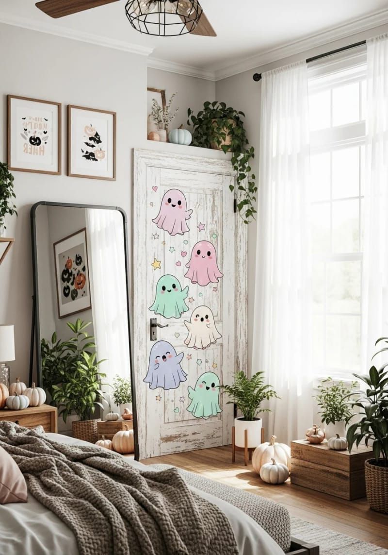 12. Pastel Ghost Decals for Doors