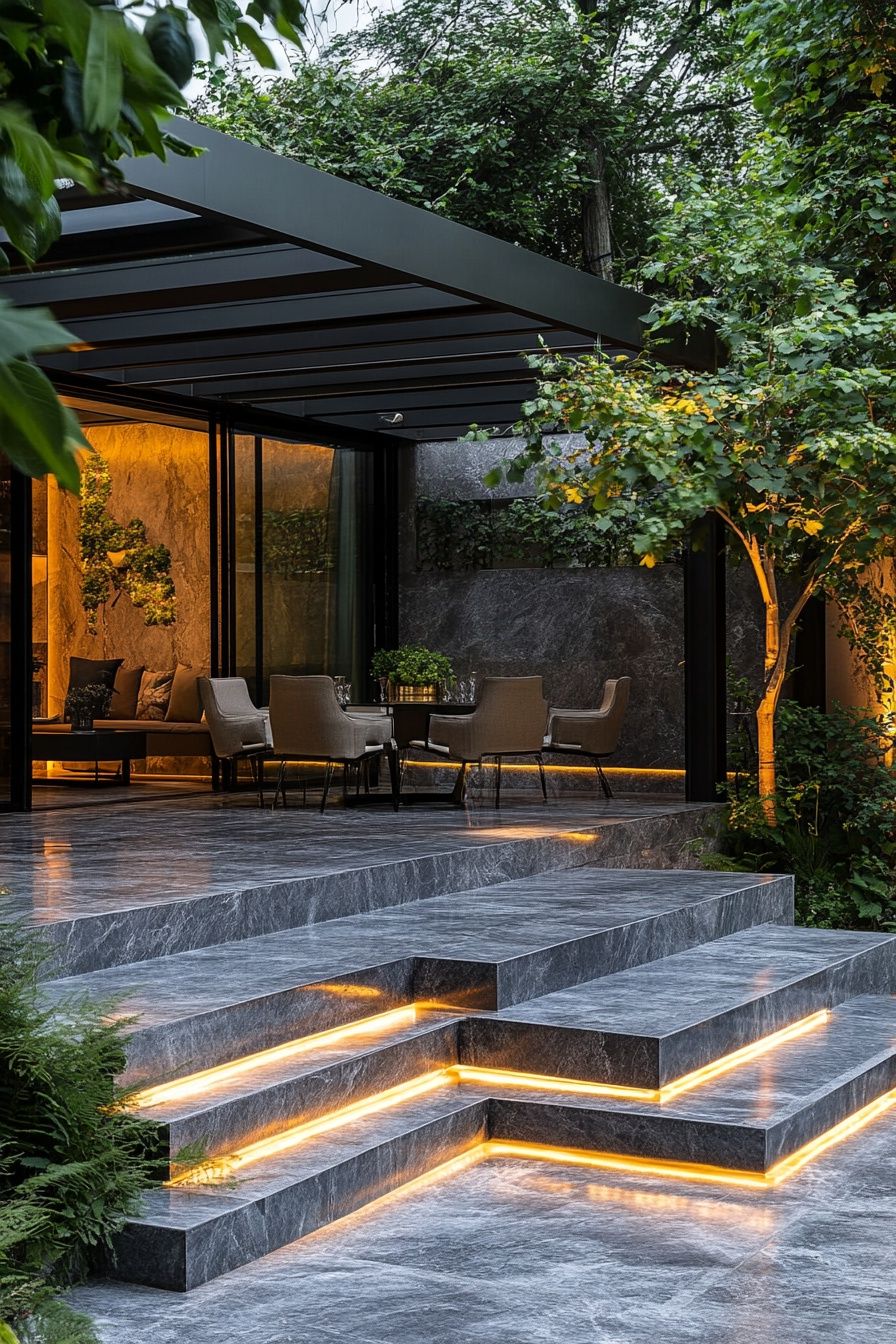 1. Line Walkways with LED Path Lights