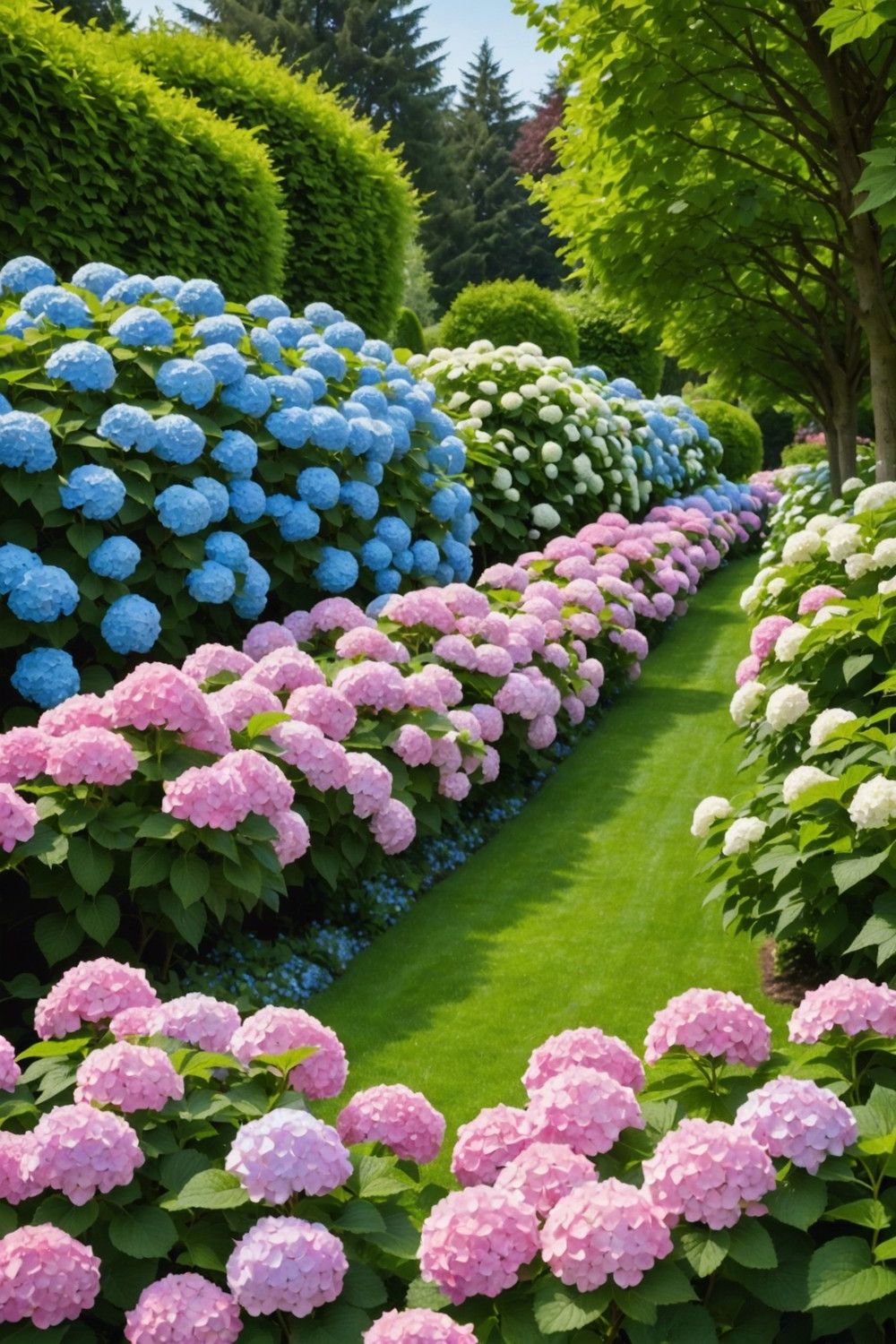 Living Hydrangea Hedge Border