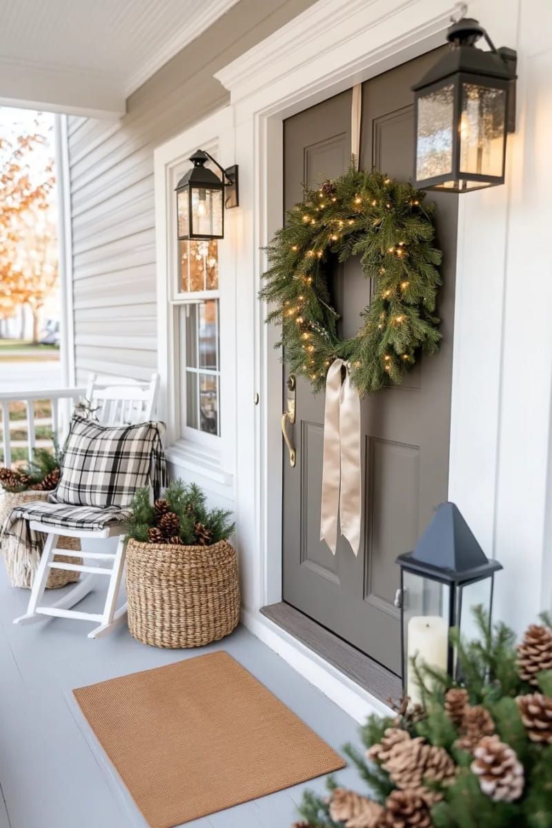 24. Pine Wreath On A Satin Ribbon For Indoor Doors - photo 2