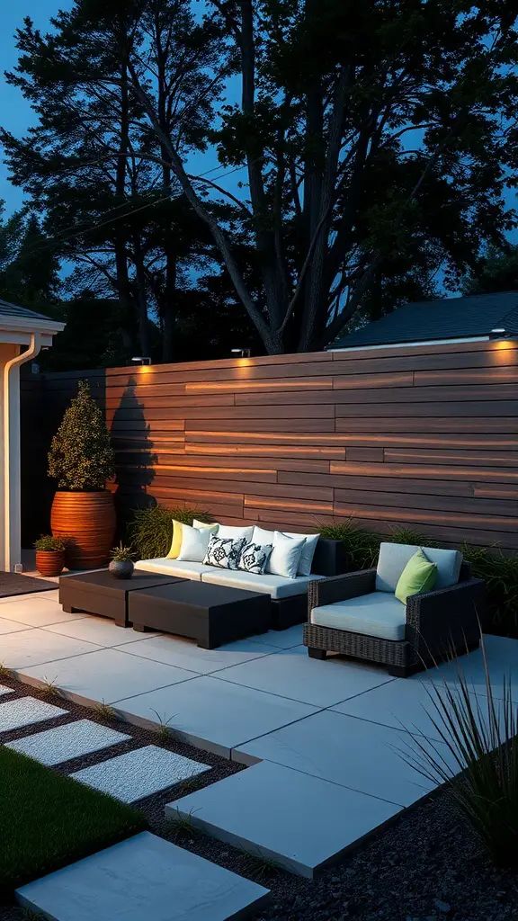 3. Horizontal Slat Fence for a Modern Look