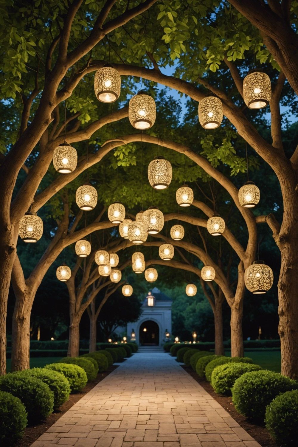Circular Lantern Layout for Outdoor Foyers