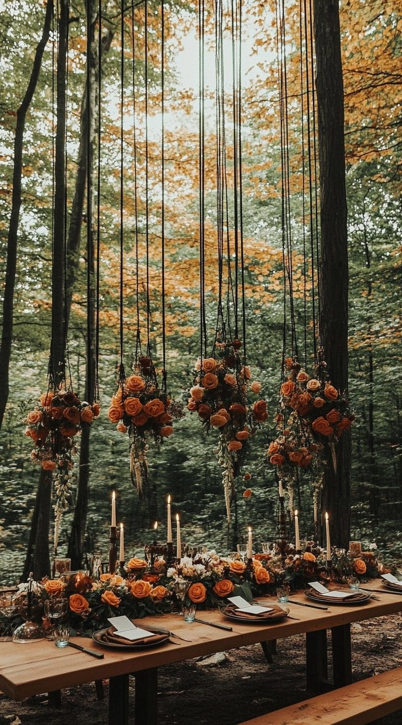 3. Suspended Floral Tablescape Decor