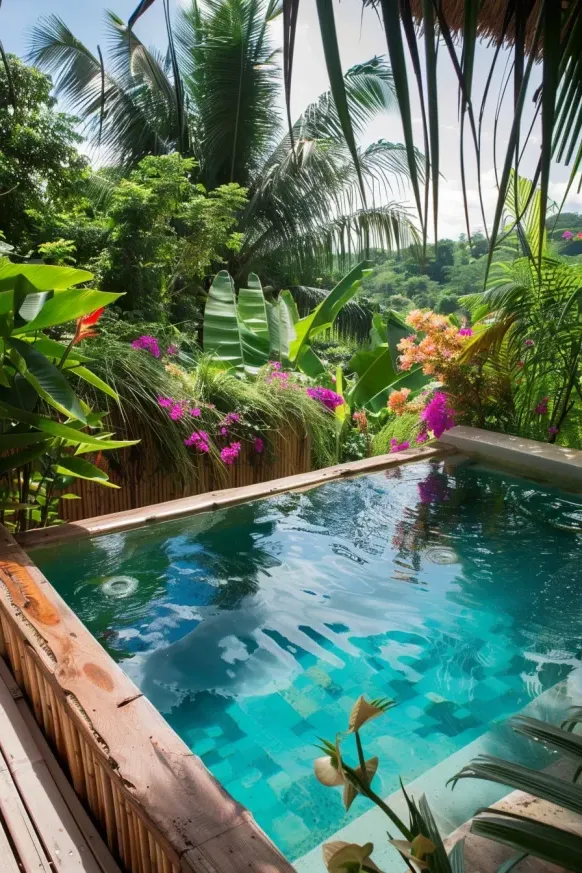Tropical Garden Above Ground Pool