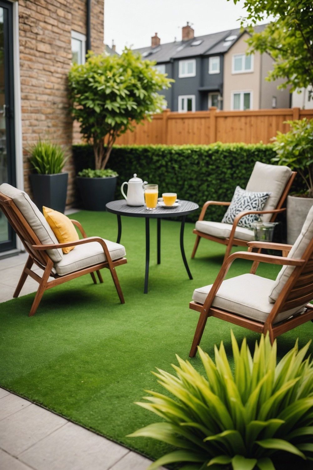 6) Artificial Turf for a Green, Grass-Like Patio