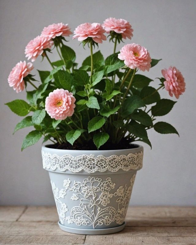 Delicate Lace Pattern Pots