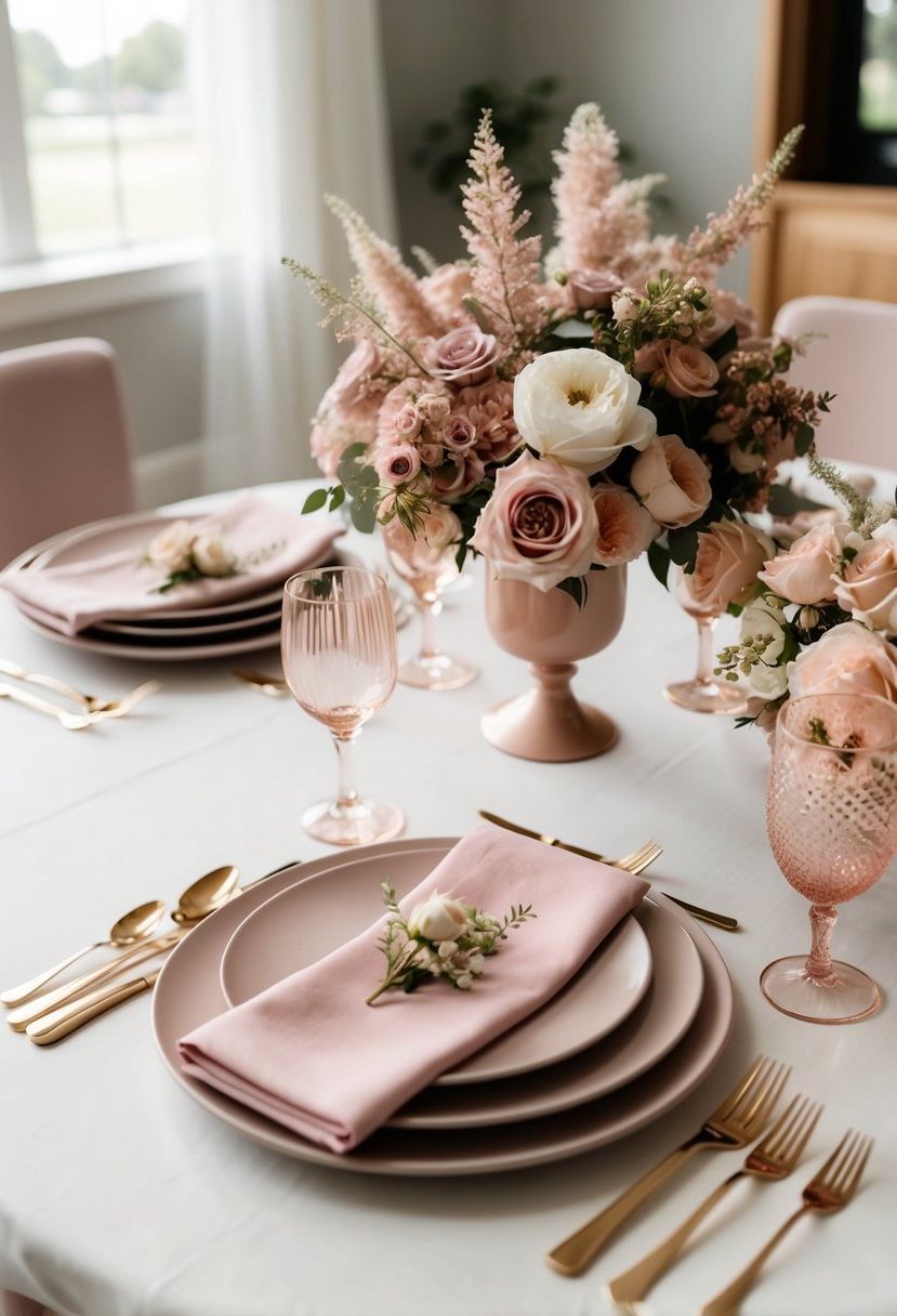 6) Dusty Pink Color Accents