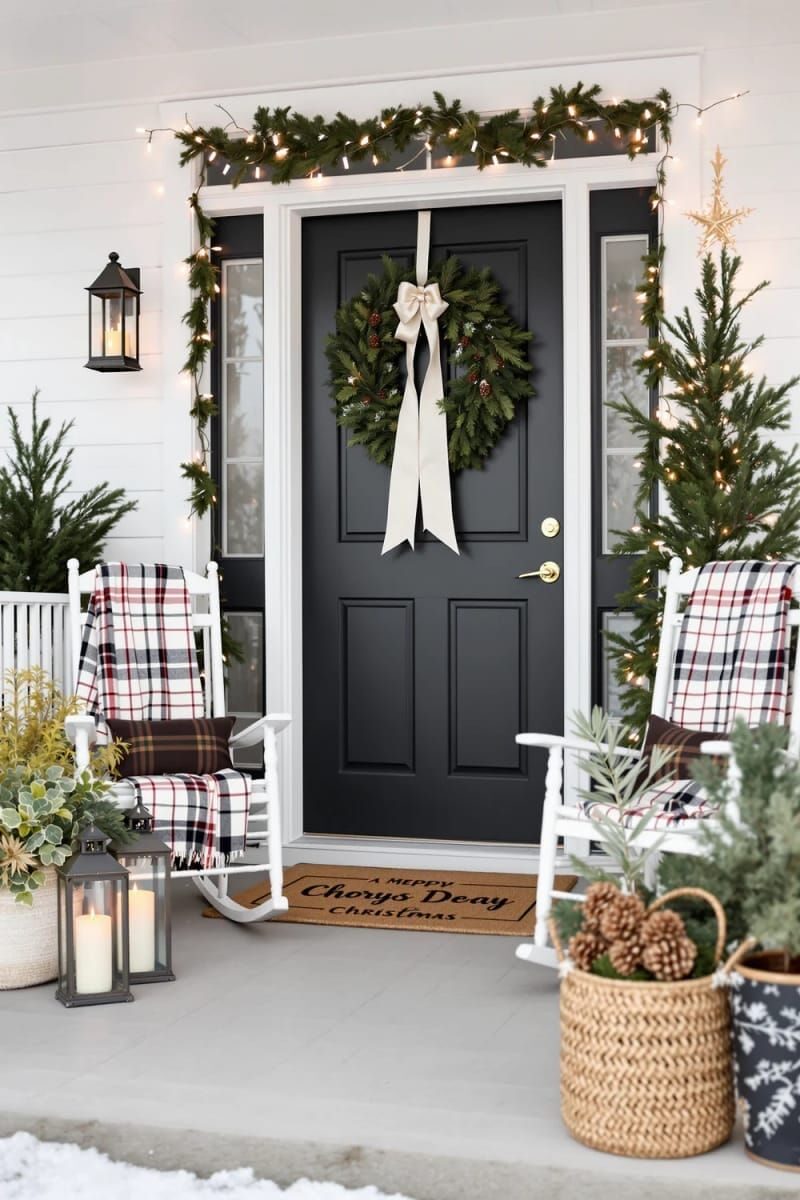 24. Pine Wreath On A Satin Ribbon For Indoor Doors