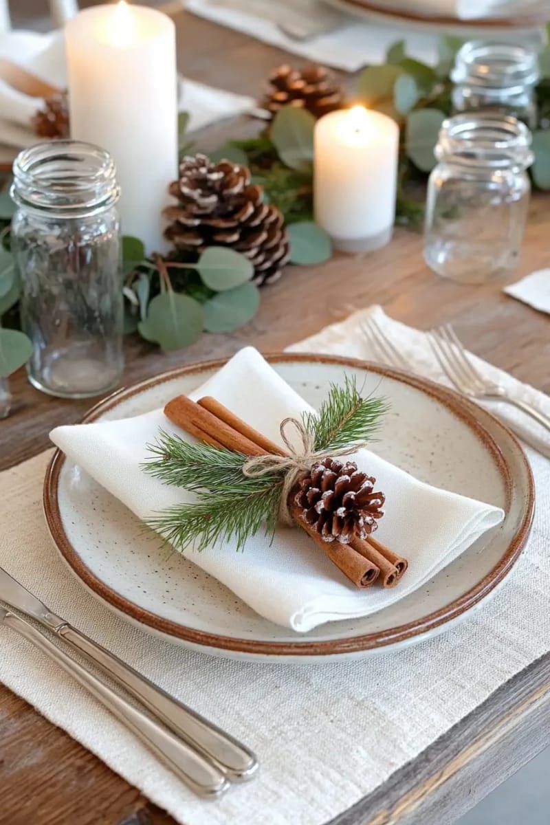 17. Rustic Pinecone and Cinnamon Bundles Per Plate - photo 2