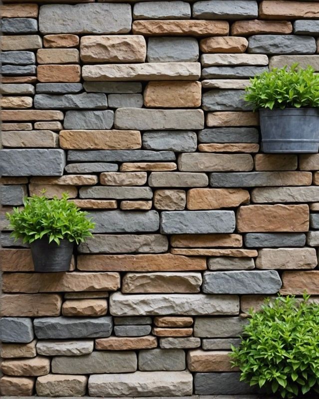 Stacked Stone Wall Borders