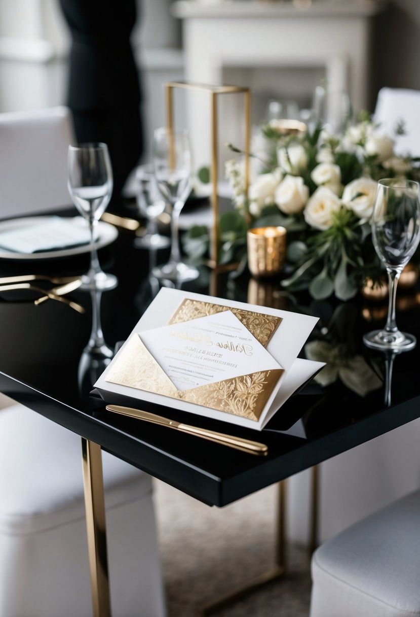 1) Foil-Stamped Wedding Invitations
