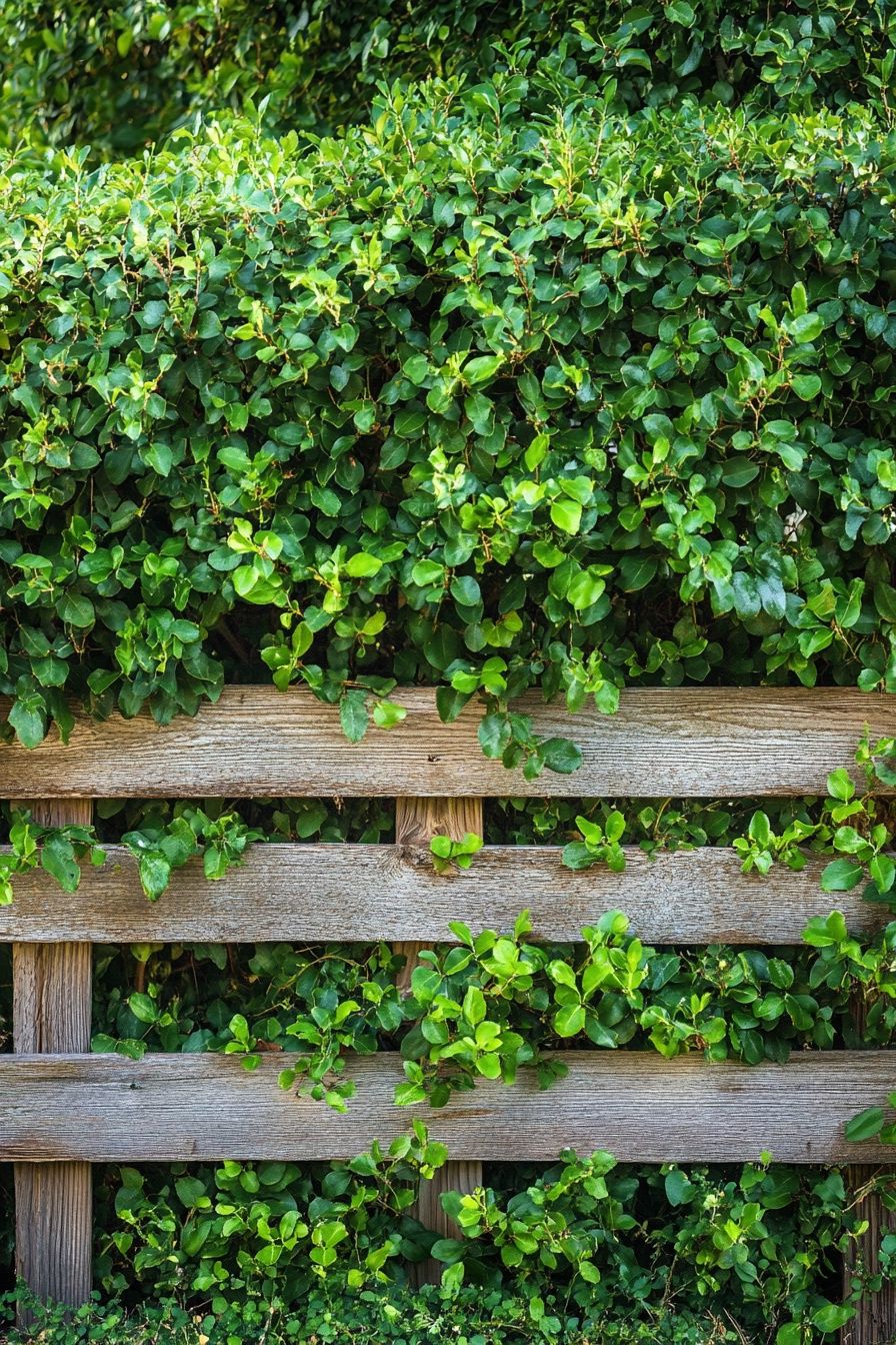 9. Pair a Wooden Fence with Lush Greenery