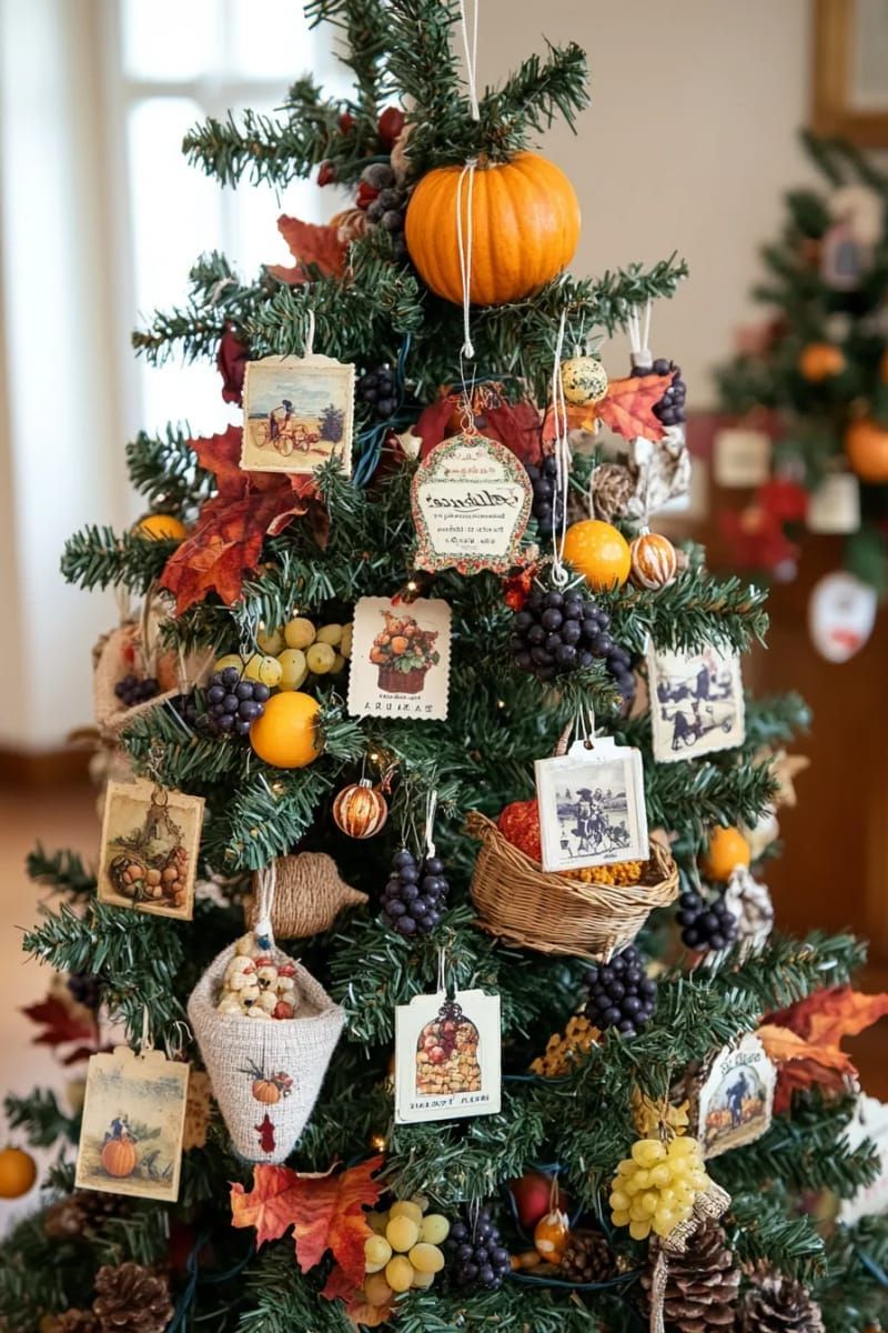 6. Vintage Postcards and Cornucopia Ornaments - photo 2