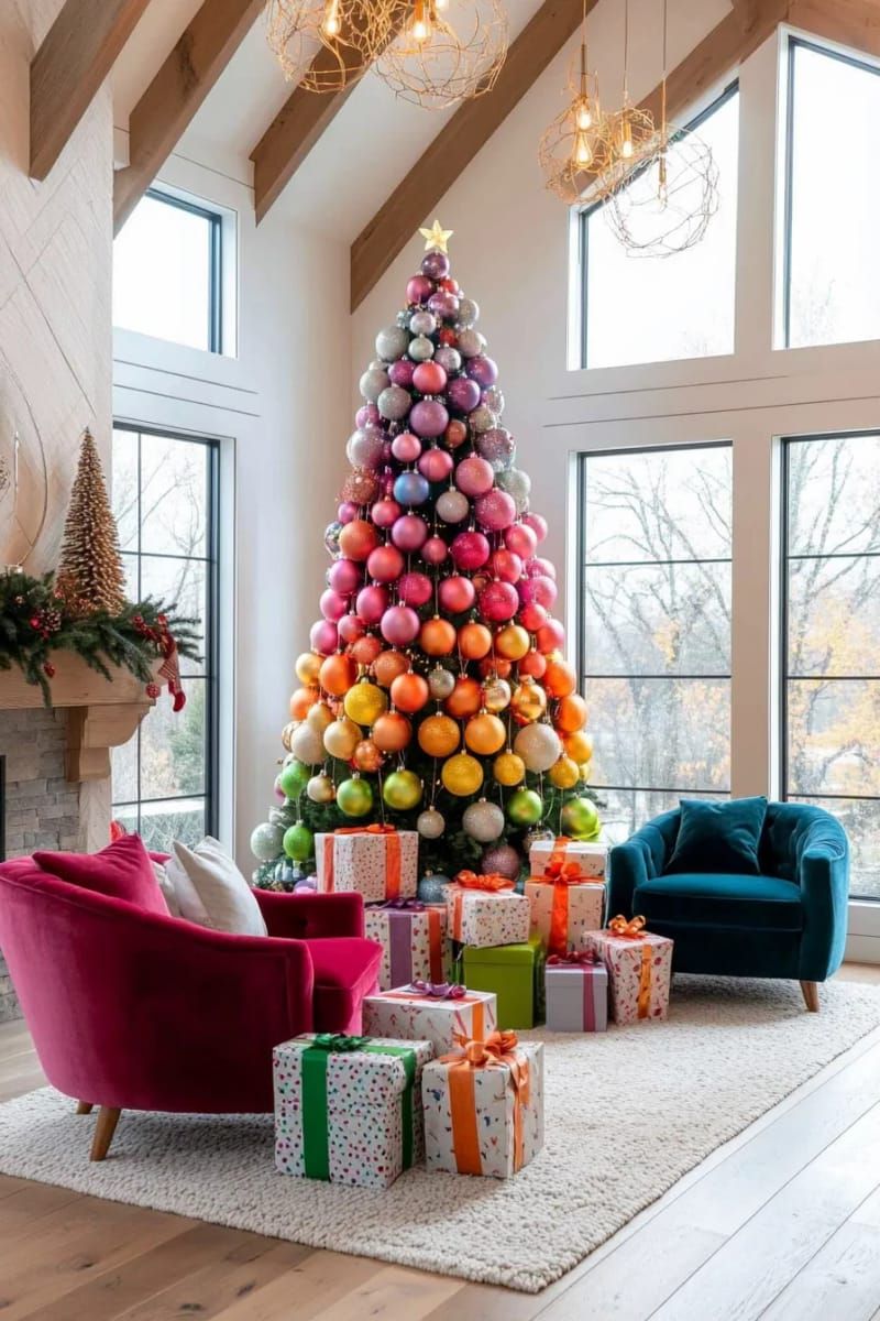 13. Rainbow Tree With Vertical Color Stripes - photo 2