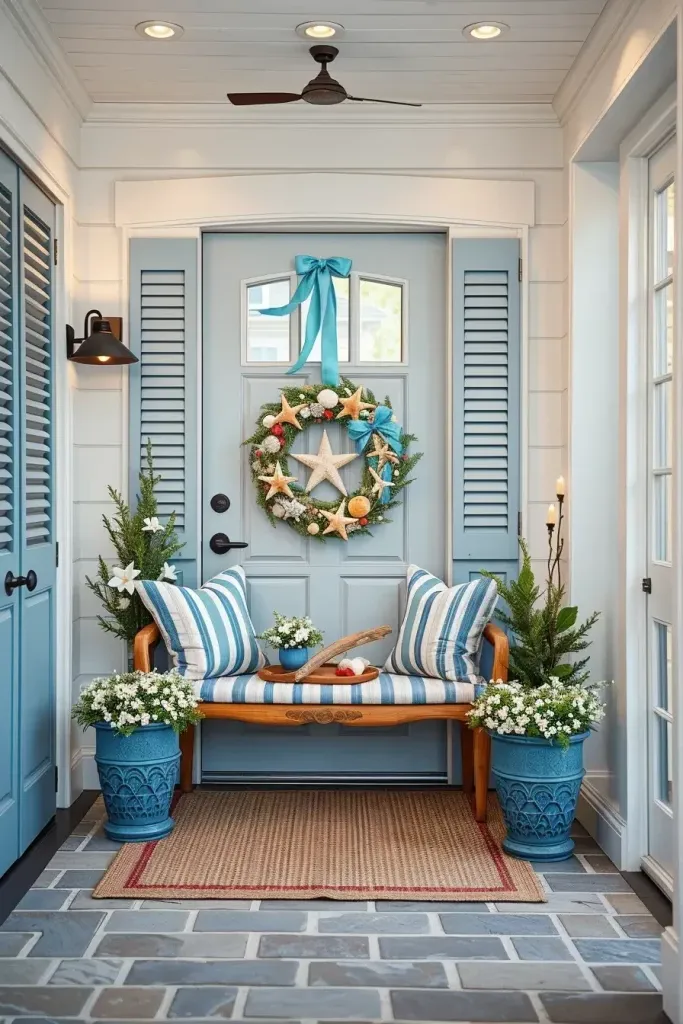 Coastal Christmas Wreaths with Ocean Accents